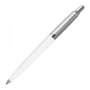 Ручка шариковая PARKER 'Jotter Plastic CT', корпус белый, детали из нержавеющей стали, синяя, R0032930