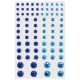 Стразы самоклеящиеся 'Круглые', 6-15 мм, 80 штук, синие и голубые, на подложке, ОСТРОВ СОКРОВИЩ, 661392