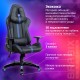 Кресло компьютерное BRABIX 'GT Carbon GM-120', две подушки, экокожа, черное/синее, 531930