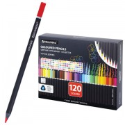Карандаши цветные чёрное дерево BRAUBERG BLACK WOOD, 120 цветов, мягкий грифель 3 мм, 182046