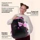Ранец BRAUBERG SHINY, 2 отделения, с брелоком, 'Улыбающийся котик', 38х28х14 см, 272040