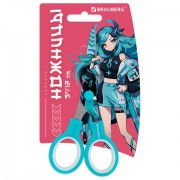 Ножницы 130 мм, мятные, с цветной печатью 'Аниме', BRAUBERG ANIME, 238956