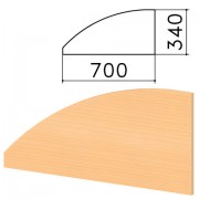 Экран-перегородка 'Монолит', 700х16х340 мм, БЕЗ ФУРНИТУРЫ (код 640237), бук бавария, ЭМ23.1