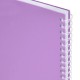Тетрадь обложка пластик, А5 80 л., гребень мягкий, вырубка для ручки, клетка, BRAUBERG, сиреневый, 405379