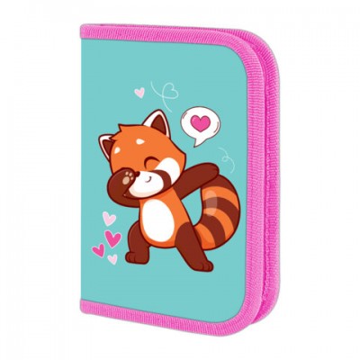 Пенал ПИФАГОР, 1 отделение, полиэстер, 19х13 см, Red panda, 272283