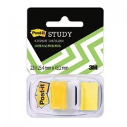 Закладки клейкие POST-IT Study, пластиковые, 25 мм, 22 шт., желтые, 680-Y-LRU