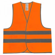 Жилет сигнальный, 2 светоотражающие полосы, ОРАНЖЕВЫЙ, XXXL (60-62), ГРАНДМАСТЕР, 610888