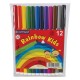 Фломастеры CENTROPEN 'Rainbow Kids', 12 цветов, смываемые, эргономичные, вентилируемый колпачок, 7550/12