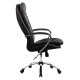 Кресло офисное МЕТТА 'LK-3CH', кожа, хром, черное