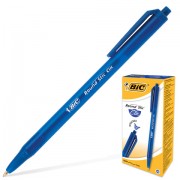 Ручка шариковая автоматическая BIC 'Round Stic Clic', СИНЯЯ, корпус тонированный синий, узел 1 мм, линия письма 0,32 мм, 926376
