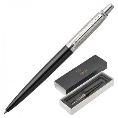 Ручка шариковая PARKER 'Jotter Premium Tower Grey Diagonal CT', корпус темно-серый лак с гравировкой, синяя, 1953194