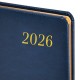 Еженедельник датированный 2026, А5, 145х215 мм, BRAUBERG 'Iguana', под кожу, синий, 117170