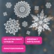 Наклейка для окон 116 СНЕЖИНОК, КОМПЛЕКТ 4 шт., 30х38 см, металлик, серебро, ЗОЛОТАЯ СКАЗКА, 592573