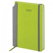 Ежедневник датированный 2021 А5 (138х213 мм) BRAUBERG 'Mosaic', кожзам, карман для ручки, зеленый, 111461