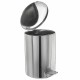 Ведро мусорное с педалью 20 литров, УСИЛЕННОЕ, кольцо под мешок, хром, нержавеющая сталь, ТИТАН
