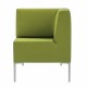 Кресло мягкое угловое 'Хост' М-43, 620х620х780 мм, без подлокотников, экокожа, светло-зеленое