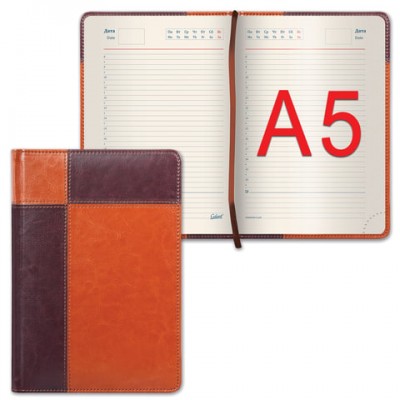 Ежедневник недатированный А5 (148х218 мм) GALANT 'Kassel', 160 л., комбинированная кожа, коричневый/светло-коричневый, 126273