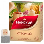 Чай МАЙСКИЙ 'Отборный' черный, 100 пакетиков по 2 г, ш/к 51369, 102224