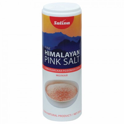 Соль пищевая 250 г 'Гималайская' розовая, пластиковая туба с дозатором, SALINA