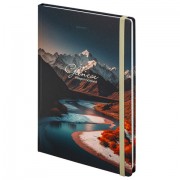 Блокнот с резинкой в клетку 96 л., БОЛЬШОЙ ФОРМАТ А4 204х299 мм, BRAUBERG, 'Landscape', 115531