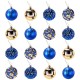 Шары елочные 16 шт., 8 см, 'Blue&Gold', пластик, золото/синий, ЗОЛОТАЯ СКАЗКА, 592454