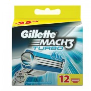 Сменные кассеты для бритья 12 шт., GILLETTE (Жиллет) 'Mach3 Turbo', для мужчин, MCT-81618703