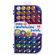 Краски акварельные BRAUBERG 'PREMIUM' 48 цветов, круглые кюветы 23 мм, пенал, 191747