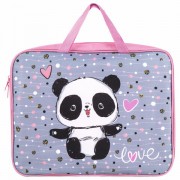 Папка на молнии с ручками BRAUBERG А4, 1 отделение, полиэстер, 80 мм, 'Funny panda', 271127