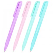 Ручка шариковая автоматическая BRAUBERG 'TRIOS PASTEL COLOR', СИНЯЯ, корпус ассорти, пишущий узел 0,5 мм, линия письма 0,3 мм, 144496