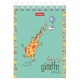 Блокнот МАЛЫЙ ФОРМАТ А7, 60 л., гребень, картон, клетка, HATBER, 'Веселый жираф', 081165, 60Б7В1гр