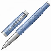 Ручка-роллер PARKER 'IM Premium Blue CT', корпус голубой с гравировкой, хромированные детали, черная, 1931690