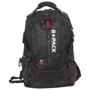 Рюкзак B-PACK 'S-08' (БИ-ПАК) универсальный, с отделением для ноутбука, влагостойкий, черный, 50х32х17 см, 226955