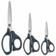 Ножницы BRAUBERG 'BOMB' 3 шт. (130, 170, 210 мм), темно-серые ручки, ВЫГОДНАЯ УПАКОВКА, 272980