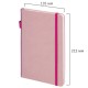 Блокнот А5 135x212 мм BRAUBERG 'Edge', под кожу, резинка, держатель, 80 л., клетка, розовый, 117148