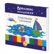 Пластилин классический BRAUBERG 'АКАДЕМИЯ', 30 цветов, 600 г, со стеком, ВЫСШЕЕ КАЧЕСТВО, 105900