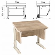 Стол-парта регулируемый 'ДЭМИ' СУТ.41, 750х550х530-815 мм, бежевый каркас, пластик бежевый, дуб сонома (КОМПЛЕКТ)