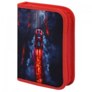 Пенал BRAUBERG с наполнением, 1 отделение, 1 откидная планка, 24 предмета, 21х14 см, 'Foggy car', 273533