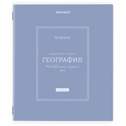 Тетрадь предметная CLASSIC 48 л., рельефный картон, матовая ламинация, ГЕОГРАФИЯ, клетка, подсказ, BRAUBERG, 405139