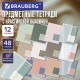 Тетради предметные, КОМПЛЕКТ 12 ПРЕДМЕТОВ 48 л., пластиковая обложка, BRAUBERG 'MonoPastel', 405540