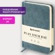 Ежедневник недатированный МАЛЫЙ 100х150 мм А6 BRAUBERG 'Status', под кожу, 160 л., серо-голубой, 113369