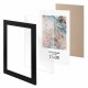 Рамка 21х30 см небьющаяся, КОМПЛЕКТ 3 шт., багет 29 мм, МДФ, BRAUBERG 'Basic', черная, 391261