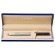 Ручка подарочная шариковая GALANT 'Landsberg', корпус серебристый с черным, хромированные детали, пишущий узел 0,7 мм, синяя, 141013