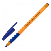 Ручка шариковая с грипом BRAUBERG 'i-STICK POINT ORANGE', СИНЯЯ, пишущий узел 0,7 мм, линия письма 0,35 мм, 144386
