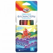 Фломастеры ГАММА 'Классические', 6 цветов, вентилируемый колпачок, картонная упаковка, 180319_09