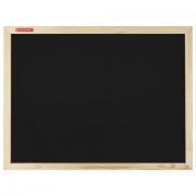 Доска для мела магнитная 45х60 см, черная, деревянная рамка, BRAUBERG 'Wood', 238802