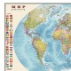 Карта настенная 'Мир. Политическая карта с флагами', М-1:30 млн., размер 122х79 см, ламинированная, 638, 377