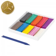 Пластилин классический ЮНЛАНДИЯ 'ЮНЫЙ ВОЛШЕБНИК', 10 цветов, 200 г, СО СТЕКОМ, ВЫСШЕЕ КАЧЕСТВО, 105722