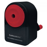 Точилка механическая BRAUBERG 'ULTRA' для чернографитных и цветных карандашей, корпус черный с красным, 228626