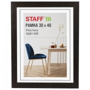 Рамка 30х40 см, небьющаяся, багет 30 мм, МДФ, STAFF 'Style', цвет венге, 391340
