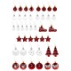 Шары елочные НАБОР 42 предмета 'Red and White Shine', пластик, красный/белый, ЗОЛОТАЯ СКАЗКА, 592589